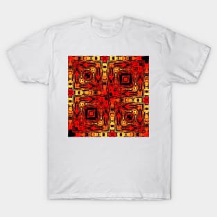 GEOMETRİC VARİATİONS İN RED RAİN DROPS T-Shirt